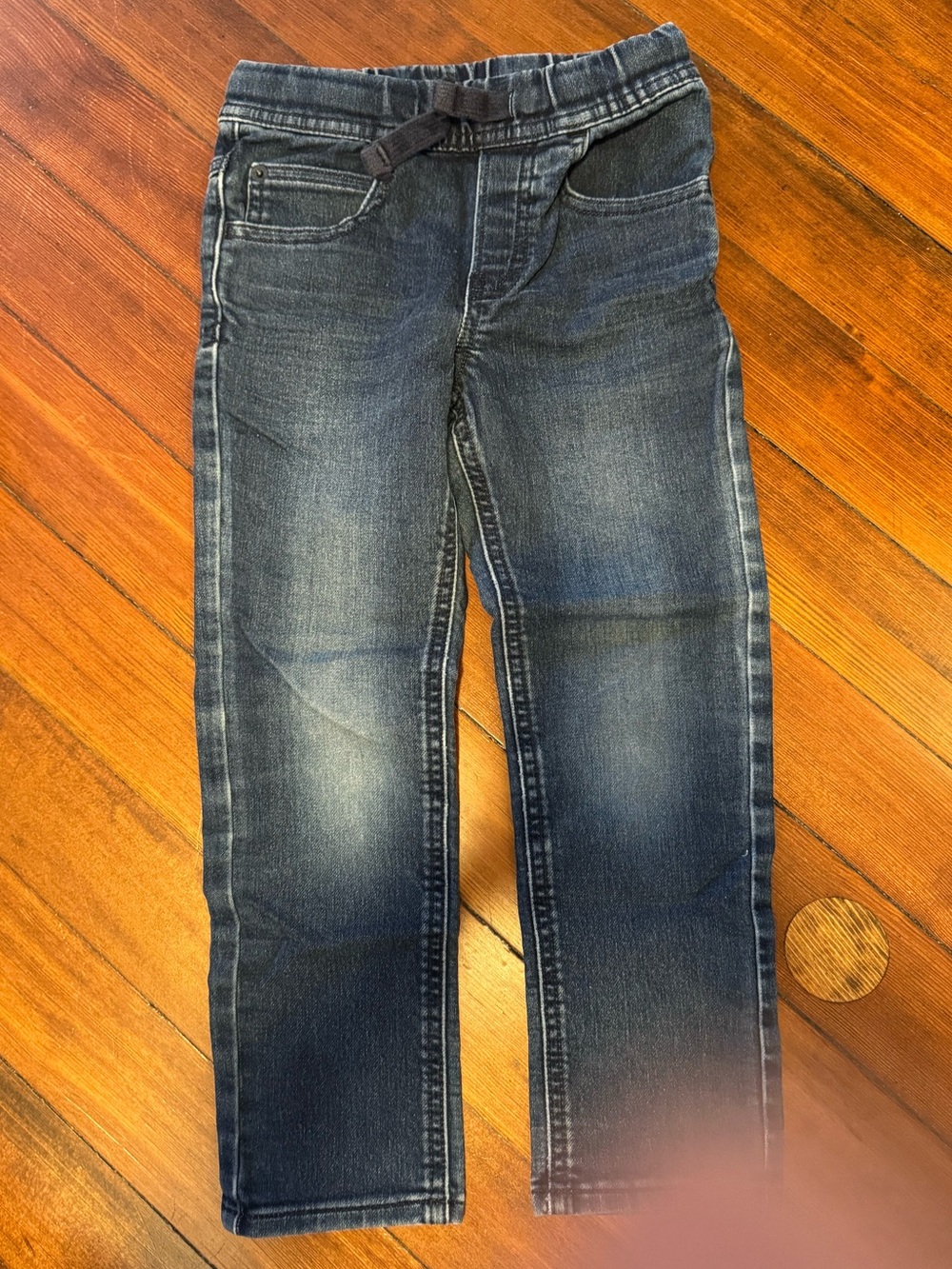 GAP Boys Weathered Dark Blue Wash Jeans with Stretch and Elastic Waist